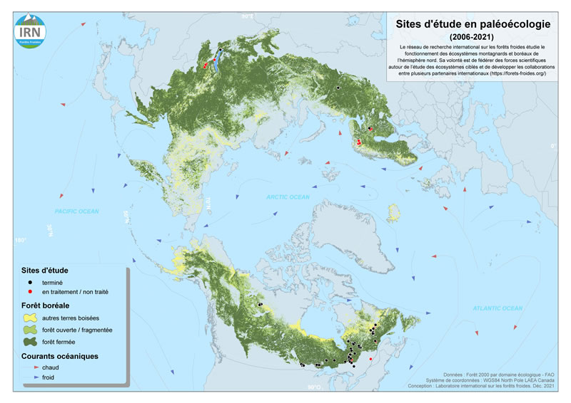 sites d'études en paléoécologie