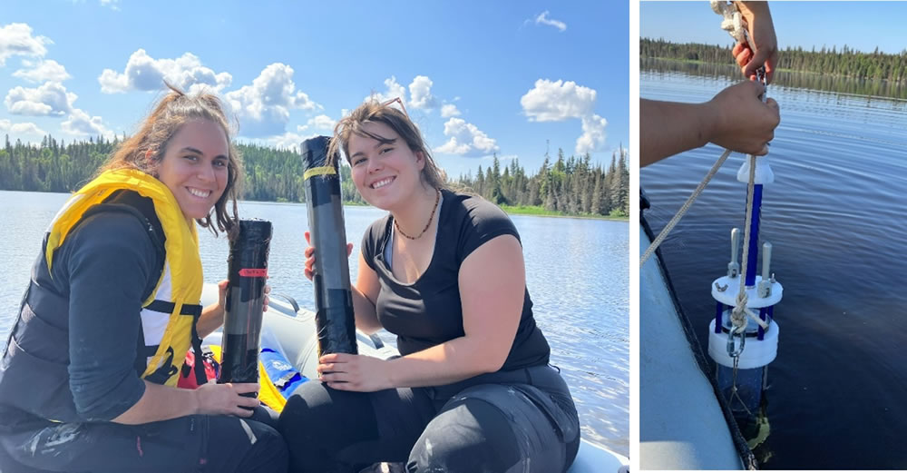 Sediment core extraction